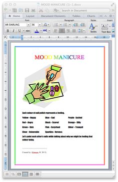 an image of a computer screen with the text mood manicure on it's page