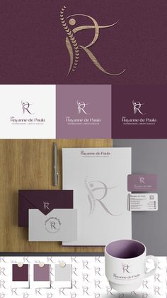 the logo and stationery design for an interior decor company