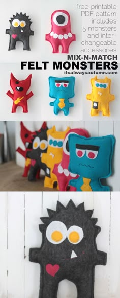 an image of felt monsters on the wall