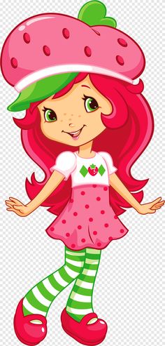 Strawberry Shortcake Items, Strawberry Cartoon Drawing, Strawberry Shortcake Illustration, Black Strawberry Shortcake, Bouquet Toppers, Strawberry Shortcake Drawing, Muffin Strawberry, Strawberry Shortcake Stickers, Strawberry Shortcake Muffins