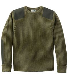 Men's Sweaters | Clothing at L.L.Bean Commando Sweater, British Commandos, Slimmer Waist, Lined Jeans, Vintage Fits, Elbow Patches, Fitted Sweater, Mens Crew Neck, Ll Bean