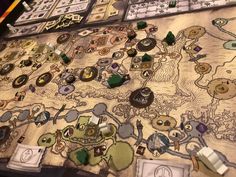 a board game with lots of different items on it