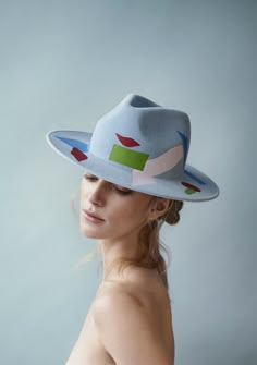 Inspired by the colors of bright Mexican doorways and Henri Matisse, British milliner Laura Apsit Livens has designed a most playful and colorful collection of cloches, berets, trilbys and boaters for fall - and quite honestly, it's her best collection yet. The London College of Fashion alumna Nick Fouquet, Hats Design, Winter Headwear, Women Hats Fashion, London College Of Fashion