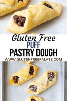 gluten free puff pastry dough with chocolate filling