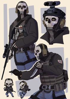 Cod Art, Cod 3, Ghost Drawing, Ghost Recon