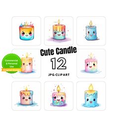 cute candles with different faces on them and the words cutie candle 12 - 22