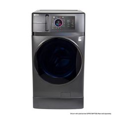 the front view of a washing machine on a white background