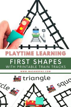 playtime learning first shapes with printable train tracks