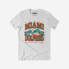 Miami Dolphins Established Banner T-Shirt FOCO White S - FOCO.com Football Clothes, Dolphins Football, The Dolphins, Logo Display, Football T Shirt, Team T Shirts, Football Outfits, Team Shirts, Miami Dolphins