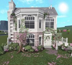 Cottage Core Bloxburg House, Bloxburg House Builds, Roblox Bloxburg House Ideas, Houses Bloxburg, House Plans With Pictures, House Decorating Ideas Apartments, Small House Layout, Simple Bedroom Design