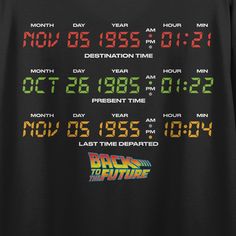 Show off your fandom for classic 80s movies with this Back to the Future women’s black crop tee. The Clock Times tee features a big, bold graphic that has been professionally printed to ensure long-lasting print quality. The Back to the Future franchise fan apparel is classic black, and includes short sleeves and a boyfriend cropped length. The double sided t-shirt is made of 60% cotton and 40% polyester lightweight jersey. It can be machine washed in cold water with like colors, then tumble dri Retro Black T-shirt For Fan Conventions, Black Vintage Tops For Fan Conventions, Vintage Black Tops For Fan Conventions, Vintage Black Top For Fan Conventions, Back To The Future Party Decorations, Back To The Future Shirt, Back To The Future Party, Classic 80s Movies, Future Logo