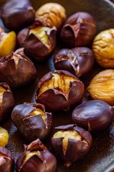 some nuts are sitting on a plate and ready to be eaten