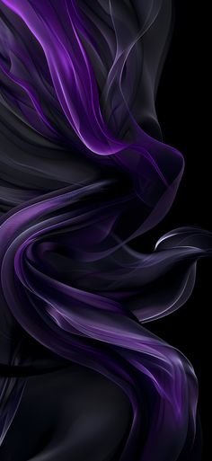 an abstract purple and black background with wavy lines on the bottom right corner, as if it were blowing in the wind