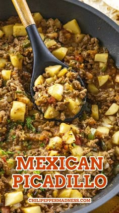 Mexican Picadillo looking extremely delicious Easy Mexican Picadillo Recipe, Mexican Picadillo Recipe, Mexican Picadillo, Picadillo Recipe, Carne Guisada, Meatless Main Dishes, Ground Beef Recipes Easy, Ground Beef Recipes For Dinner, Easy Mexican