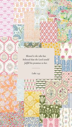 a large collection of colorful quilts with a bible verse on the bottom right corner