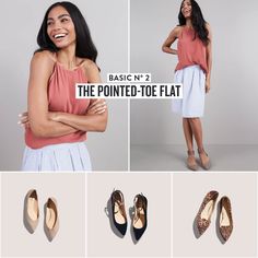 Fall In Love With Basics | Stitch Fix Style Wantable Outfits, Flats With Straps, Fix Clothing, Pointy Shoes, Beige Flats, Pointy Flats, Pointed Shoes, Tan Flats