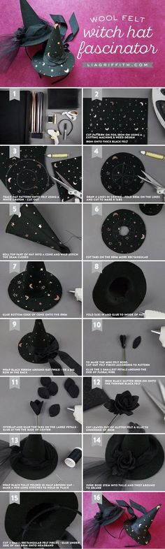 the instructions for how to make witches hats