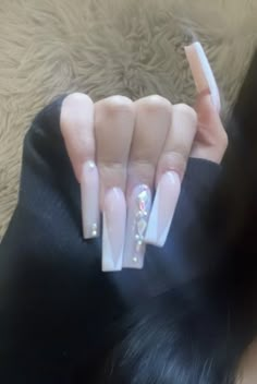 Long Nails With Righnstones, Acrylic Nails Short Square, Acrylic Nails Short, Kylie Nails, Nails Short Square, Girly Acrylic, Cow Nails, Gel Nails Diy