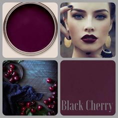 an image of a woman with red lips and lipstick on it's face next to some cherries