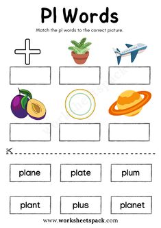 a worksheet with words and pictures to help kids learn how to read the word