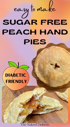 A recipe for easy-to-make diabetic-friendly sugar-free peach hand pies that is low carb. Sugar Free Pies For Diabetics, Gd Recipes, Sf Desserts, Sugar Free Apple Pie, Peach Hand Pies, Summer Pie Recipes, Sugar Free Pie, Sweets For Diabetics, Hand Pie Recipes