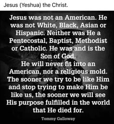 a black and white photo with the words jesus yesha the christ he was not white,