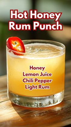 Hot Honey Rum Punch Chili Pepper Lights, Punch Cocktails, Bar Stuff, Drinks Ideas, Mix Drinks, Rum Cocktails