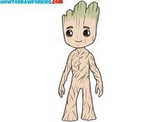 a drawing of a baby groote from the avengers movie