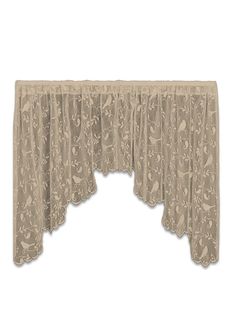 an open window curtain with lace on it