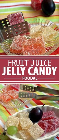 fruit juice jelly candy in a bowl with spoons