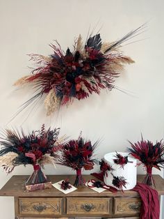 Witching Hour Dark Boho Wedding Bouquet, Black Pampas Bouquet, Burgundy And Pampas Grass Bouquet, Moody Pampas Grass Wedding, Wedding Bouquet With Feathers, Black Flowers Bouquet, Dark Dried Flower Bouquet, Dried Flower Bridal Bouquet Burgundy, Bridal Bouquet Burgundy