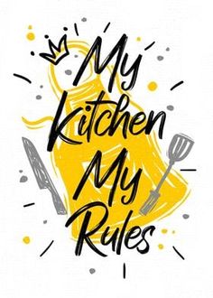 a yellow bell with the words my kitchen is my rules