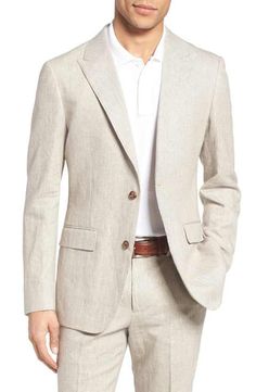 Bonobos Trim Fit Houndstooth Linen & Cotton Sport Coat Men's Suits, Suit Separates, Fancy Outfits, Sport Coat, Men's Blazer, Clothing Items, Nordstrom