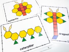 three different patterns are shown on the same sheet as they appear to be cut out