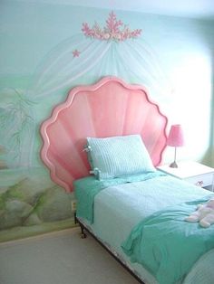 an image of a pink bed in a room