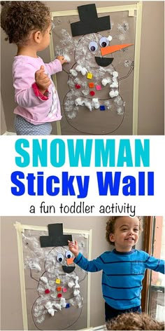 January Toddler Activities Learning, Contact Paper Toddler Activities, Christmas Activities Babies, Snowman Preschool, Georgia Christmas, Winter Activities For Toddlers, Weekly Activities, Sticky Wall