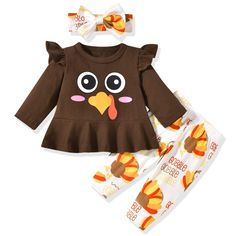 PRICES MAY VARY. UNIQUE THANKSGIVING DESIGN : Aalizzwell classic crew neck tunic tops + pants + headband with special Thanksgiving theme print. It looks especially cute on Thanksgiving! Every detail is designed for the babies, giving baby free space to grow up. EASY TO WASH : It's easy to wash whether hand or machine wash, the cotton blend can stayed soft after many washes. Machine wash with COLD WATER and line dry away from heat. To keep the baby clothing more as soft and comfy as possible! IDE Thanksgiving Baby Shower, Thanksgiving Baby Outfits, Girls Thanksgiving Outfit, Thanksgiving Clothes, Unique Thanksgiving, Cheerleader Costume