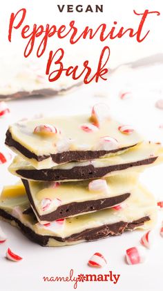 vegan peppermint bark is an easy and delicious treat for valentine's day