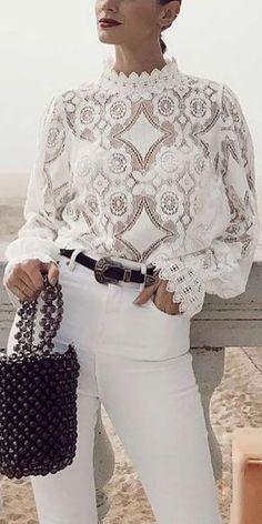 Casual Chique Stijl, Chique Outfit, Legging Outfits, Looks Style, White Pants, Outfit Casual