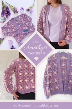 the amethyst cardigan is an easy crochet pattern