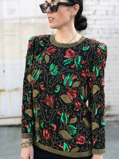 80s sweater beaded - Google Search 80s Christmas, Joan Leslie, Holiday Sweater, Sequin Beading, Sequin Dress