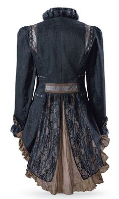 Victorian Jacket Woman, Upcycle Jackets Ideas, Elven Coat, Victorian Jacket, Ropa Upcycling, Upcycled Jackets, Lace Jeans, Shabby Chic Clothes, Embellished Clothing