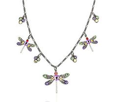 Full of whimsy and fun, this dragonfly dangle necklace lights up your look with a rainbow of Swarovski crystals. From Anne Koplik. Dragonfly Jewelry Necklaces, Nickel Free Adjustable Dragonfly Necklace, Vintage Handmade Dragonfly Jewelry, Jewelry 2022, Dragonfly Necklace Novica, Nickel-free Adjustable Dragonfly Jewelry, Crystals Swarovski, Dangle Necklace, Dragonfly Charm