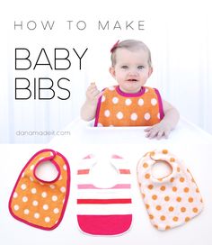 a baby bib with three bibs on it and the title how to make baby bibs