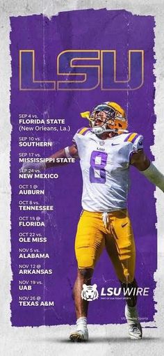 the lsu football team is featured in this poster