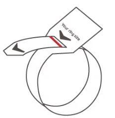 a ring with an arrow pointing to the right