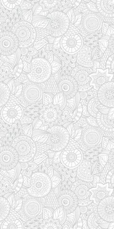 an abstract white background with lots of different shapes and sizes, including leaves and flowers