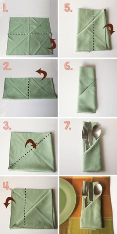 step by step instructions to fold napkins