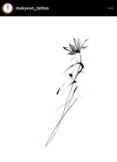 a black and white photo of a flower on a white background with the words mukyon - tattoo written below it