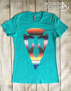 Western Tees, Turquoise Cowgirl, Native American Western, Western Chic Fashion, Native American T Shirts, Casual Country Outfits, Western Top, Western Tee, American Western